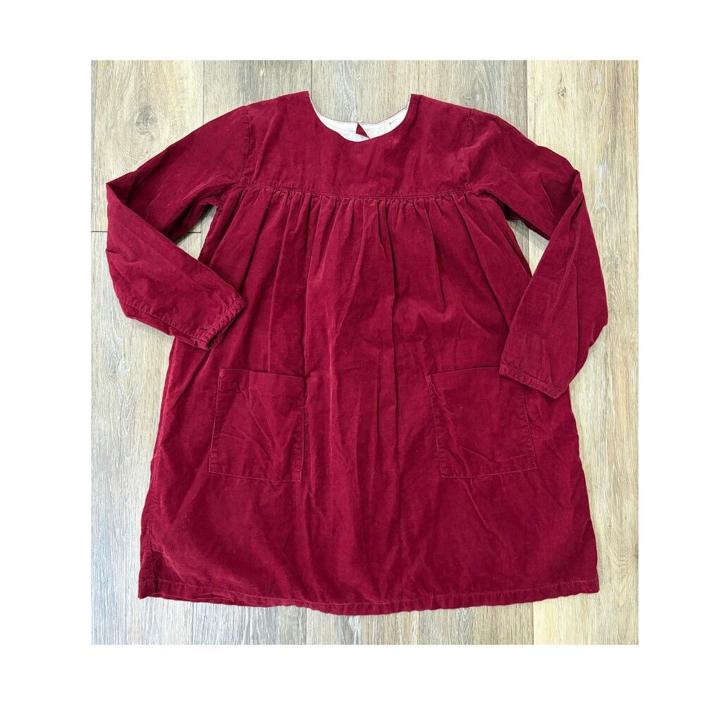 Olive Juice Girls Corduroy Dress Red Cottagecore Long Sleeve 10Y